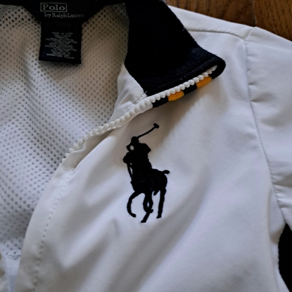Polo Ralph Lauren Kids White Navy Yellow Zip‎ Up Jacket Polo Pony Logo 24M - Picture 3 of 9